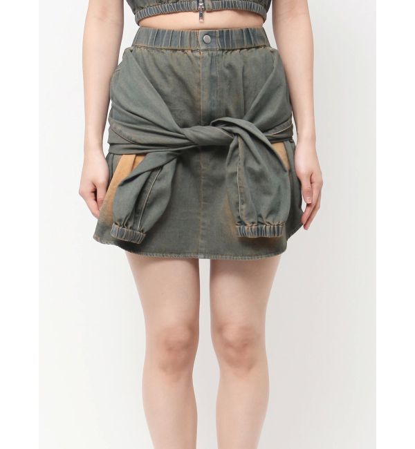 EMODA「ラップレイヤードスカート」|スカート|ブルー