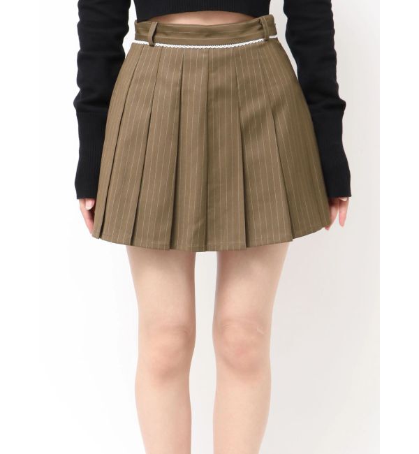 EMODA「レースプリーツスカート」|スカート|ベージュ