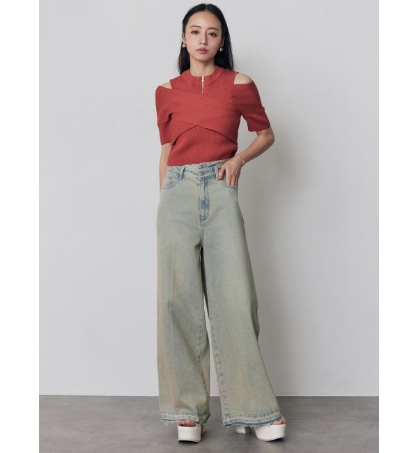 MURUA「サイドZIPスリットワイドデニム【セットアップ着用可】」|デニム|