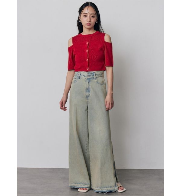 MURUA「サイドZIPスリットワイドデニム【セットアップ着用可】」|デニム|