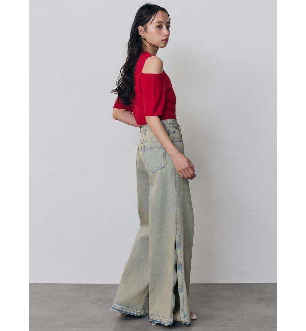 MURUA「サイドZIPスリットワイドデニム【セットアップ着用可】」|デニム|