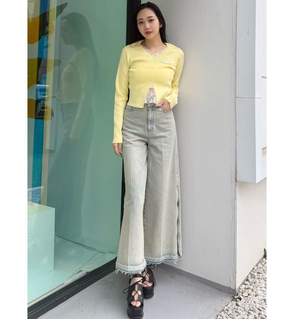 MURUA「サイドZIPスリットワイドデニム【セットアップ着用可】」|デニム|