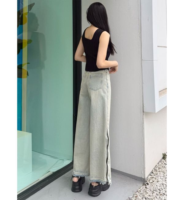 MURUA「サイドZIPスリットワイドデニム【セットアップ着用可】」|デニム|