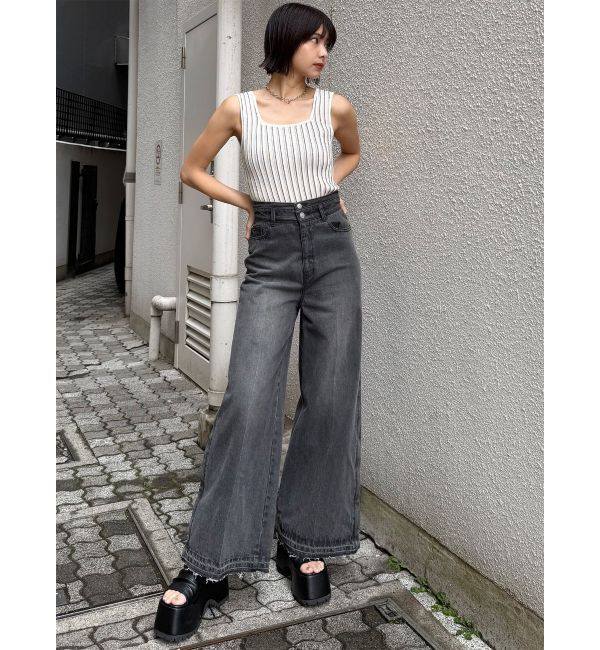 MURUA「サイドZIPスリットワイドデニム【セットアップ着用可】」|デニム|