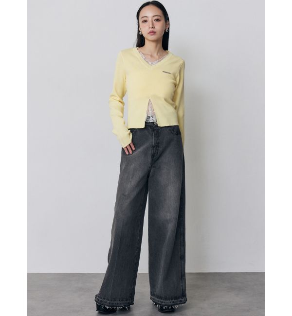 MURUA「サイドZIPスリットワイドデニム【セットアップ着用可】」|デニム|