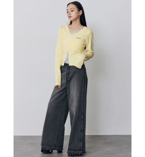 MURUA「サイドZIPスリットワイドデニム【セットアップ着用可】」|デニム|