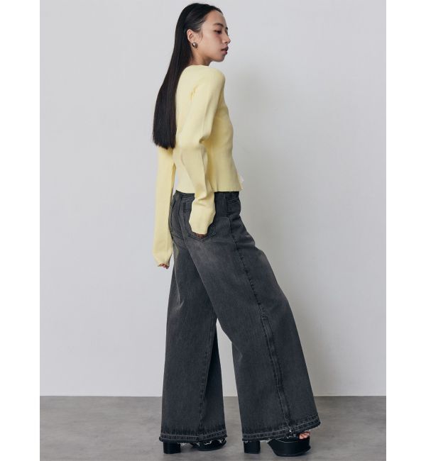 MURUA「サイドZIPスリットワイドデニム【セットアップ着用可】」|デニム|