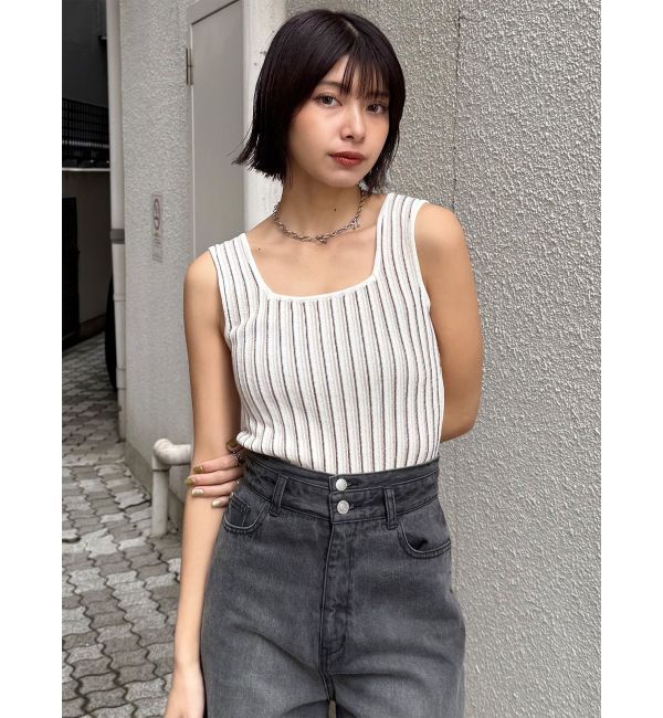 MURUA「ランダムガーターニットタンク」|ニット・セーター|