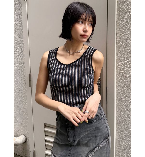 MURUA「ランダムガーターニットタンク」|ニット・セーター|