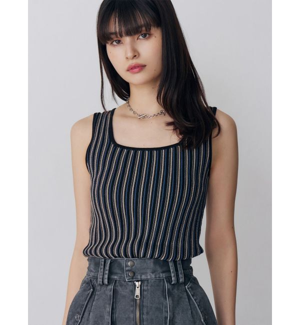 MURUA「ランダムガーターニットタンク」|ニット・セーター|ダークミックス