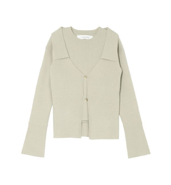 LAGUNAMOON「カラーデザインニットアンサンブル」|ニット・セーター|ミントグリーン