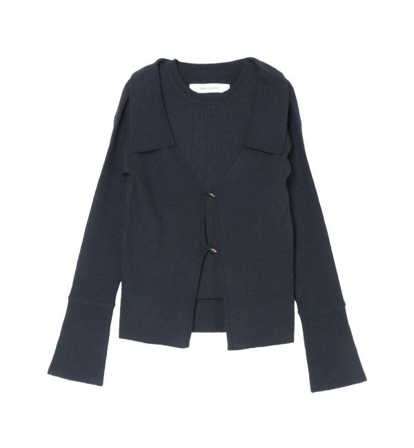 LAGUNAMOON「カラーデザインニットアンサンブル」|ニット・セーター|ネイビー