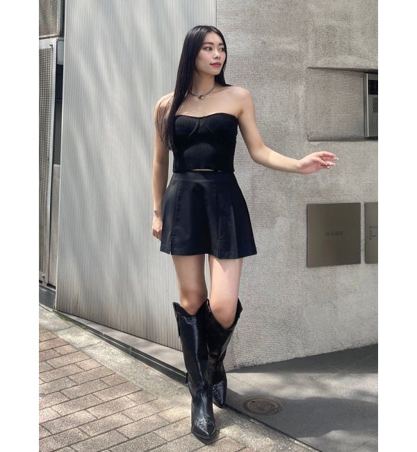 EVRIS「オープンウエストプリーツミニスカート」|スカート|