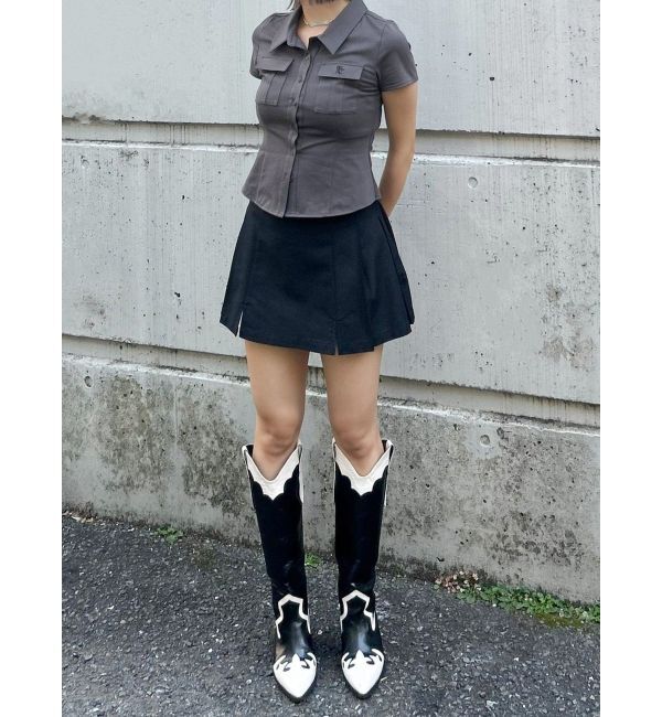 EVRIS「オープンウエストプリーツミニスカート」|スカート|