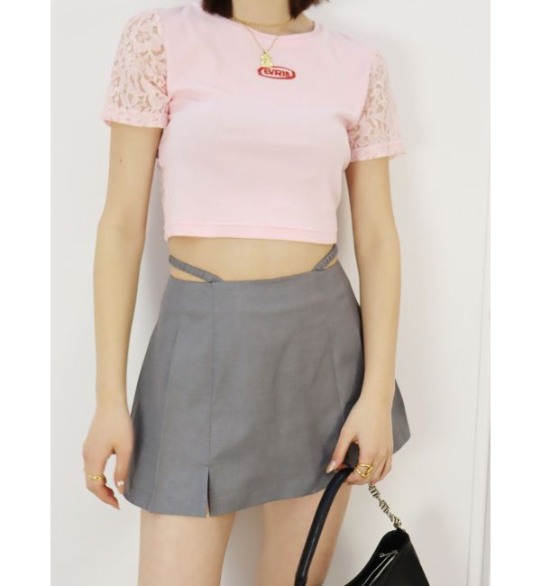 EVRIS「オープンウエストプリーツミニスカート」|スカート|