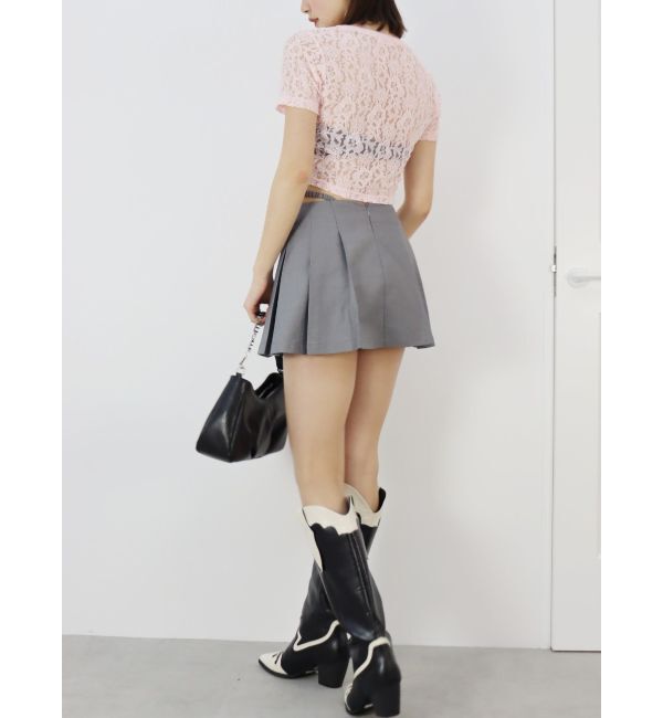 EVRIS「オープンウエストプリーツミニスカート」|スカート|