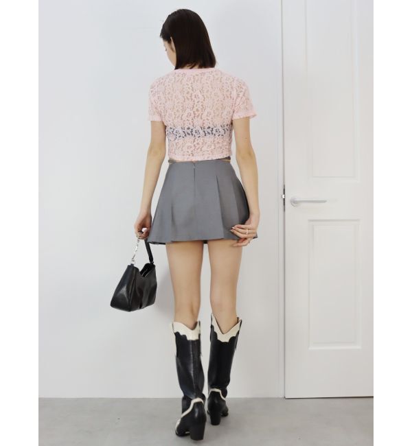 EVRIS「オープンウエストプリーツミニスカート」|スカート|