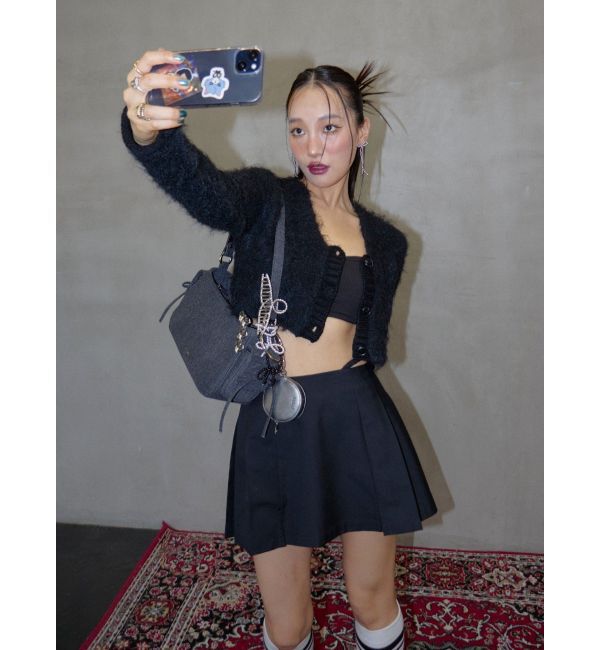 EVRIS「オープンウエストプリーツミニスカート」|スカート|