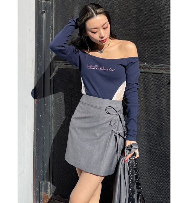 EVRIS「リボンデザインミニスカート【セットアップ着用可能】」|スカート|