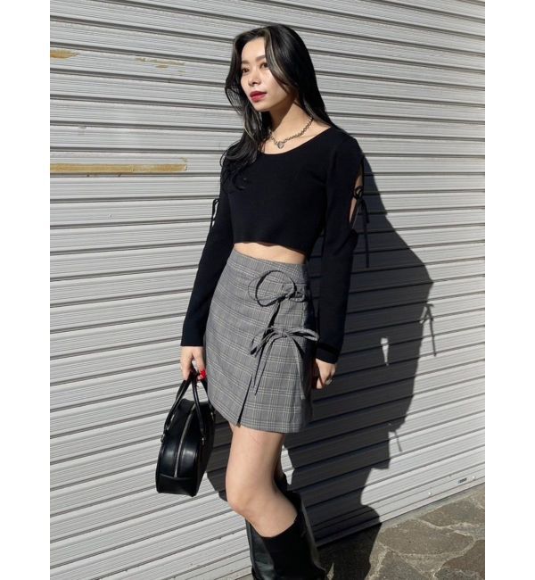 EVRIS「リボンデザインミニスカート【セットアップ着用可能】」|スカート|