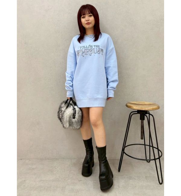 EVRIS「STARDUSTラインストーンBIGスウェットトップス」|スウェット・ジャージ|