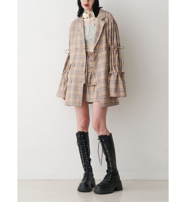 jouetie「レースアップティアードミニスカパン【セットアップ対応】」|スカート|