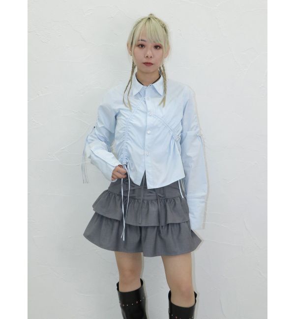 jouetie「レースアップティアードミニスカパン【セットアップ対応】」|スカート|