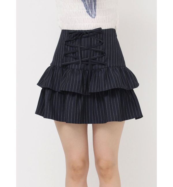 jouetie「レースアップティアードミニスカパン【セットアップ対応】」|スカート|