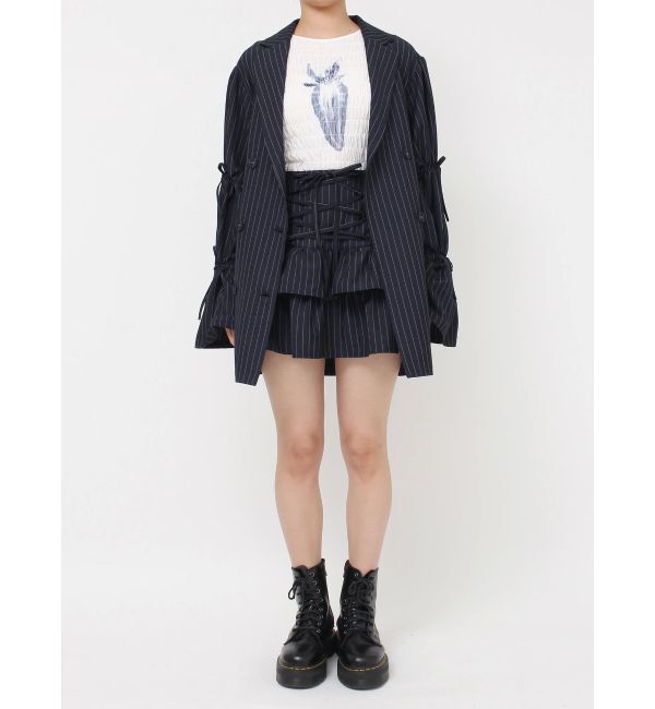 jouetie「レースアップティアードミニスカパン【セットアップ対応】」|スカート|