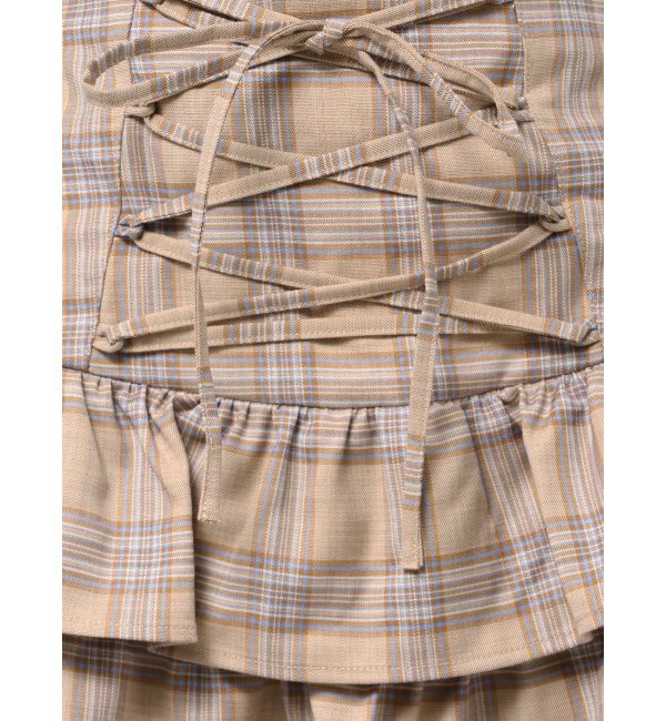 jouetie「レースアップティアードミニスカパン【セットアップ対応】」|スカート|