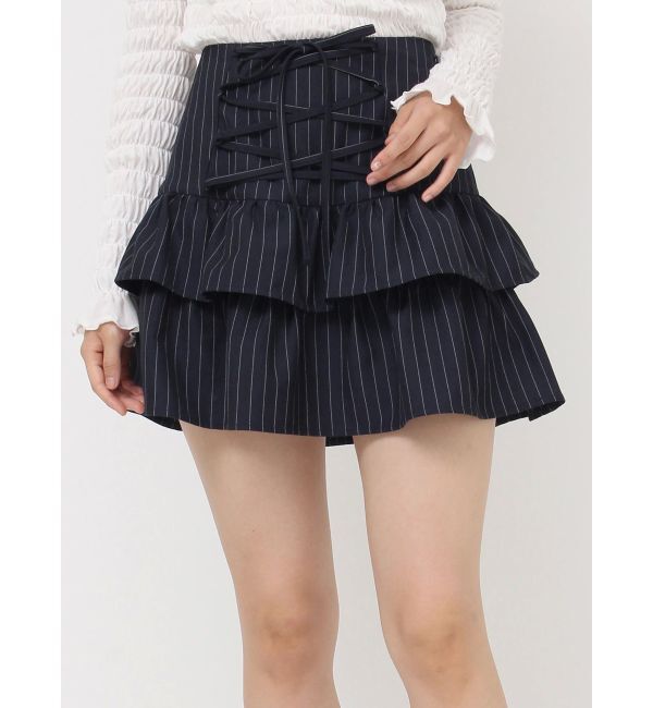 jouetie「レースアップティアードミニスカパン【セットアップ対応】」|スカート|