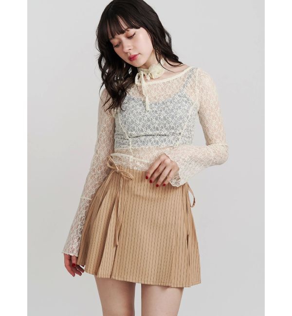 jouetie「【FRUITSZIPPER鎮西寿々歌】リボンプリーツスカート」|スカート|