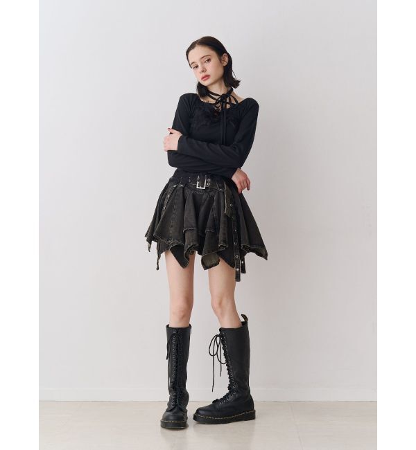 jouetie「アシメヘムデニムミニスカート」|スカート|