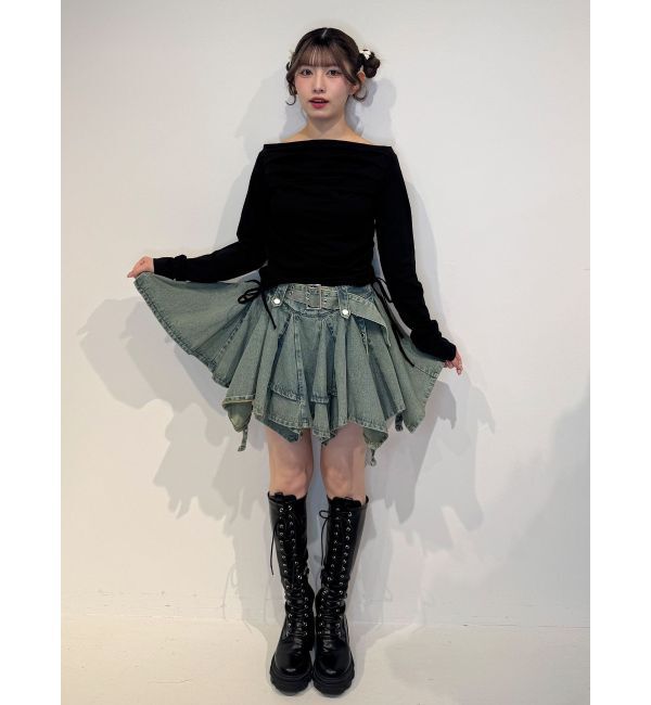 jouetie「アシメヘムデニムミニスカート」|スカート|