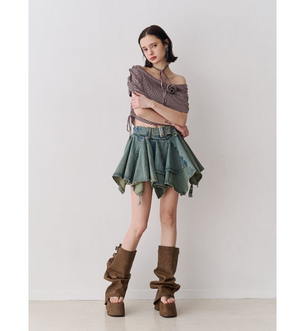 jouetie「アシメヘムデニムミニスカート」|スカート|