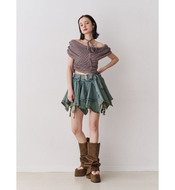 jouetie「アシメヘムデニムミニスカート」|スカート|