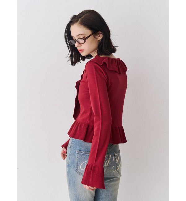 jouetie「ラッフルフリルコサージュニット」|ニット・セーター|