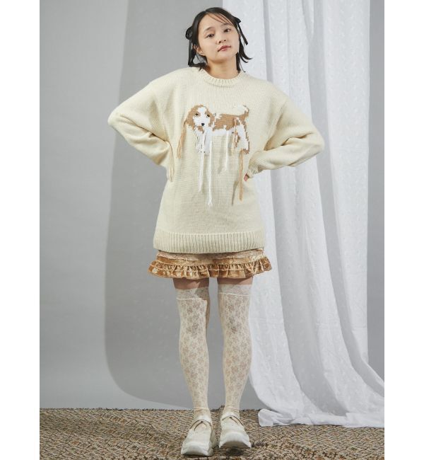 merry jenny「ベロアフリルミニスカート」|スカート|