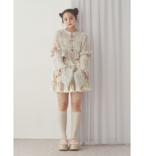 merry jenny「フリルベロアミニスカート」|スカート|