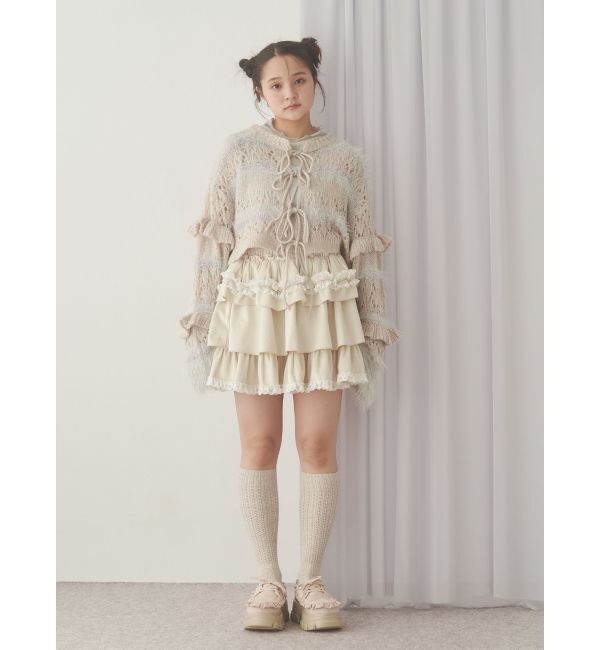 merry jenny「フリルベロアミニスカート」|スカート|