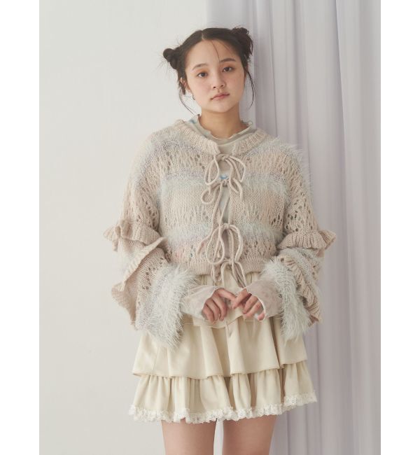 merry jenny「フリルベロアミニスカート」|スカート|