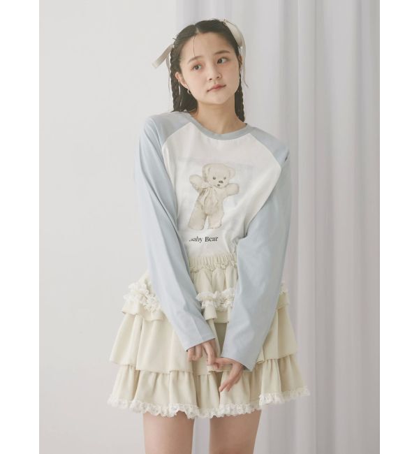 merry jenny「フリルベロアミニスカート」|スカート|