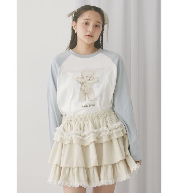 merry jenny「フリルベロアミニスカート」|スカート|