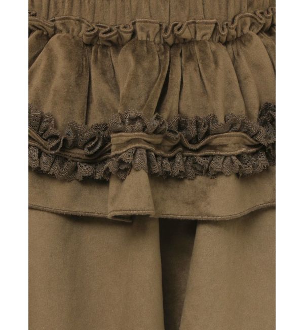 merry jenny「フリルベロアミニスカート」|スカート|