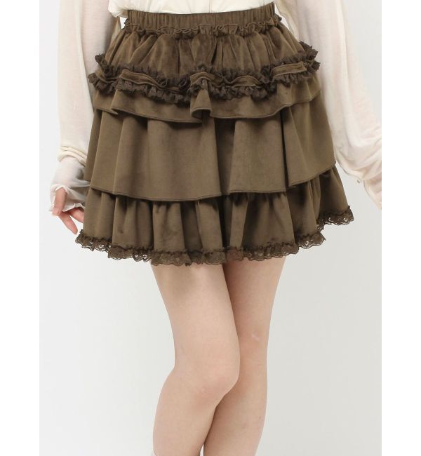 merry jenny「フリルベロアミニスカート」|スカート|