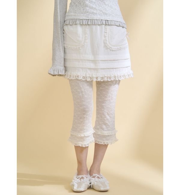 merry jenny「ストレッチレースカプリパンツ」|その他|アイボリー