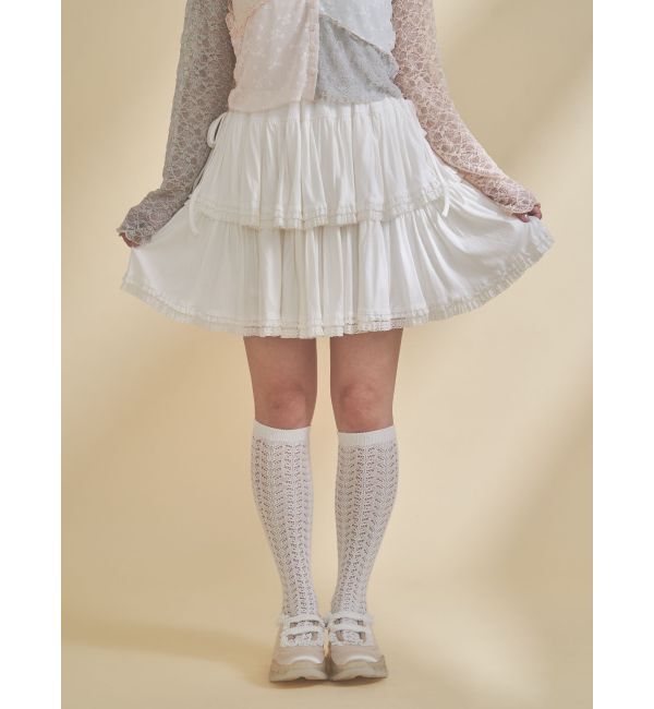 merry jenny「カットティアードミニスカート」|スカート|