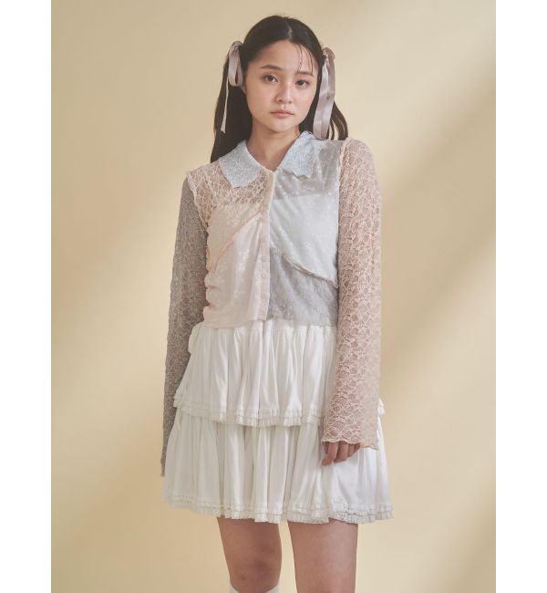 merry jenny「カットティアードミニスカート」|スカート|