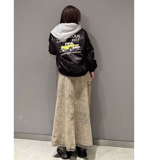 GYDA「【みちょぱコラボ】MCP SIDERIPPED OVERLAPケミカルデニムロングスカート」|スカート|