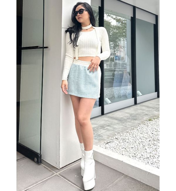 GYDA「ツイード異素材スカートライクショートパンツ【SETUP着用可】」|スカート|